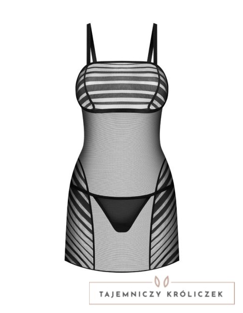 Koszula Lune Bellis + stringi Czarny XL/XXL Obsessive