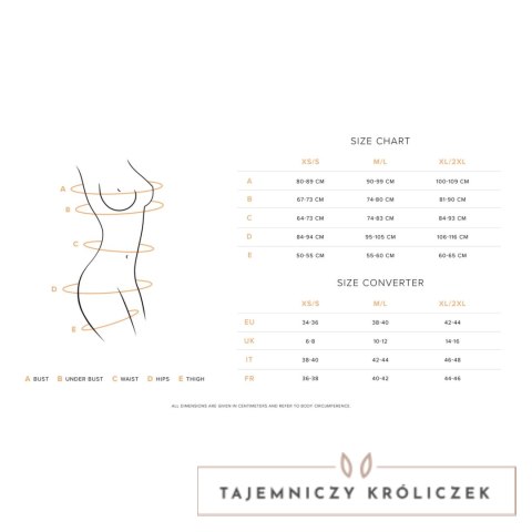 Obsessive Stelisa Body z odkrytymi plecami, czarne S/M Obsessive