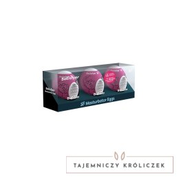 Satisfyer Egg Various - Zestaw 3 silikonowych jajek z rożną teksturą Satisfyer