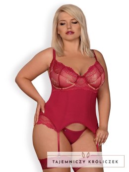 Gorset Rosalyne + stringi GRATIS! Czerwony S/M Obsessive
