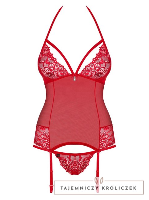 Gorset Secret of Love 838-COR-3 + stringi GRATIS! Red S/M Obsessive