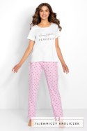 Piżama Flawless White-Pink XL Momenti Per Me