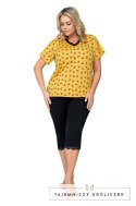 Piżama Queen 3/4 Plus Size Musztardowy 48 Donna