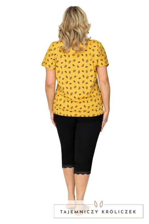 Piżama Queen 3/4 Plus Size Musztardowy 48 Donna