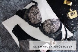 Biustonosz Black Diamond III PU-429 Czarno-Beżowy 65C Kinga