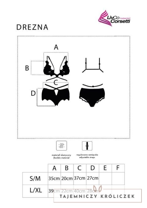 Komplet Drezna Czarny L/XL LivCo Corsetti