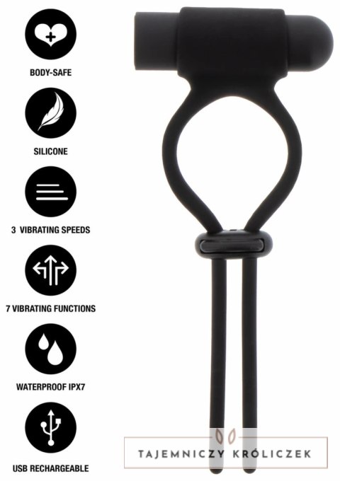 Hidden Desire Shots Vibrating & Adjustable C-Ring silikonowy, regulowany, wibrujący Hidden Desire
