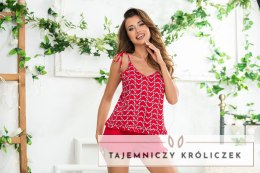 Piżama Love 1/2 Red Czerwony 36 Donna
