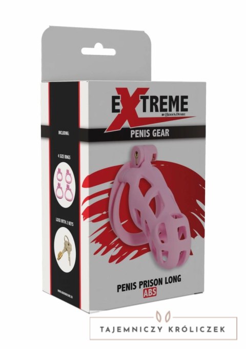 EXTREME by HIDDEN DESIRE Penis Prison Long - klatka intymna ABS, 4 rozmiary pierścieni Hidden Desire