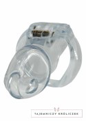 HIDDEN DESIRE Clear Control Cock Cage Long - transparentny system kontroli, rozmiar Long Hidden Desire