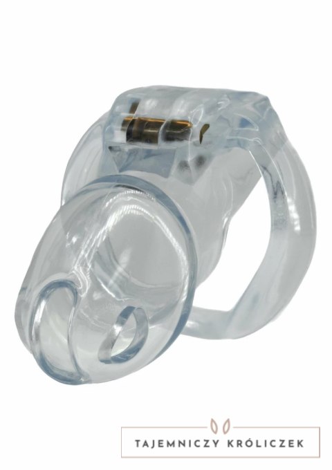 HIDDEN DESIRE Clear Control Cock Cage Long - transparentny system kontroli, rozmiar Long Hidden Desire