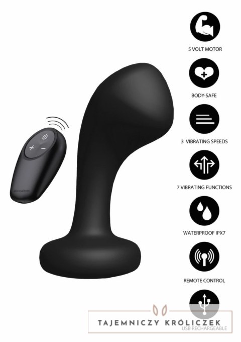 Hidden Desire Bullshead Power Anal Plug model z pilotem, 10 trybow, USB-C, czarny Hidden Desire
