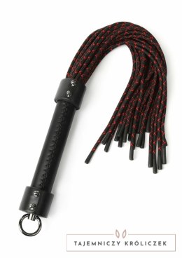 Hidden Desire Genuine Leather Knot Flogger czarno-czerwony 55 cm Hidden Desire
