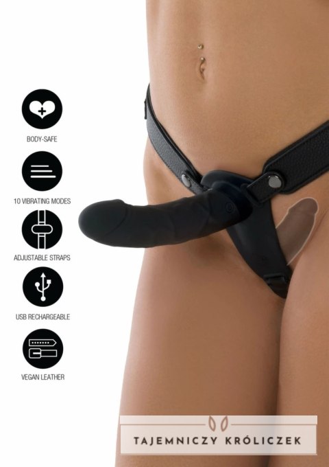 Hidden Desire INFERNO Double Vibrating Strap-On Silicone 14 cm - podwojna stymulacja, pilot Hidden Desire