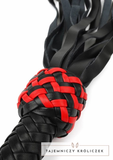 Hidden Desire Leather Cat-o-Nine Whip skorzany bicz z ćwiekami, czarno-czerwony Hidden Desire