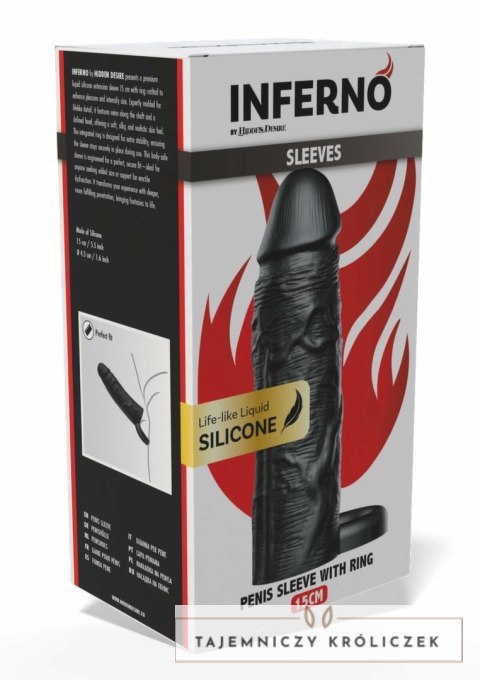 INFERNO by HIDDEN DESIRE Liquid Silicone Nakładka 15 cm z pierścieniem Hidden Desire