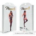 Mapale Maid Fishnet Bodystocking czarno-biały, uniwersalny rozmiar Mapale