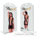 Mapele Cutout Fishnet Chemise czarna siateczkowa sukienka One Size Mapale