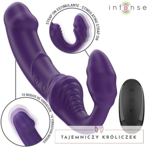 Intense Jill podwojny wibrator 20 cm fioletowy pilot bezprzewodowy INTENSE