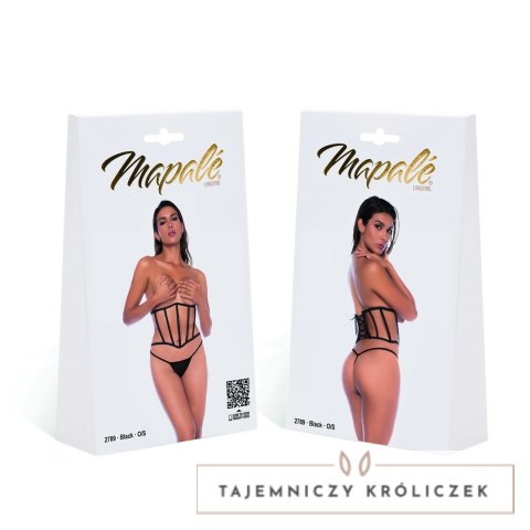 Leg Avenue Komplet dwuczęściowy gorset sznurowany One Size czarny Mapale