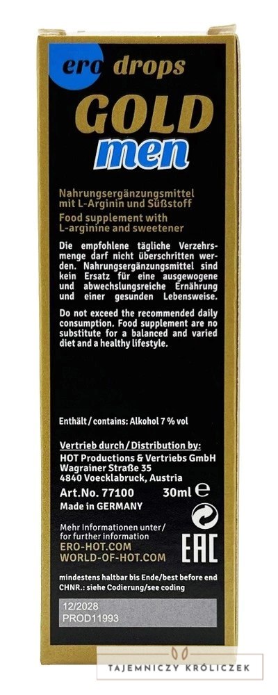 Spain Fly Men Gold Strong suplement diety dla mężczyzn 30 ml HOT