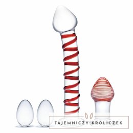 Szklane dildo, korek analny i jajeczka - Glas Mr. Swirly Set Glas