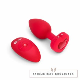 Zdalnie sterowany plug analny - B-Vibe Vibrating Heart Plug M/L Red B-Vibe