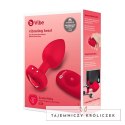 Zdalnie sterowany plug analny - B-Vibe Vibrating Heart Plug M/L Red B-Vibe