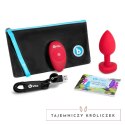 Zdalnie sterowany plug analny - B-Vibe Vibrating Heart Plug M/L Red B-Vibe