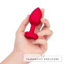 Zdalnie sterowany plug analny - B-Vibe Vibrating Heart Plug M/L Red B-Vibe