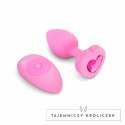 Zdalnie sterowany plug analny - B-Vibe Vibrating Heart Plug S/M Pink B-Vibe