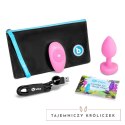 Zdalnie sterowany plug analny - B-Vibe Vibrating Heart Plug S/M Pink B-Vibe