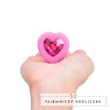 Zdalnie sterowany plug analny - B-Vibe Vibrating Heart Plug S/M Pink B-Vibe