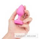 Zdalnie sterowany plug analny - B-Vibe Vibrating Heart Plug S/M Pink B-Vibe