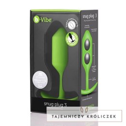 Plug analny - B-Vibe Snug Plug 3 Lime B-Vibe