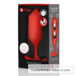 Plug analny - B-Vibe Snug Plug 6 Red B-Vibe