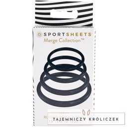 Zestaw pierścieni - Sportsheets Navy O Ring 4 Pack Sportsheets