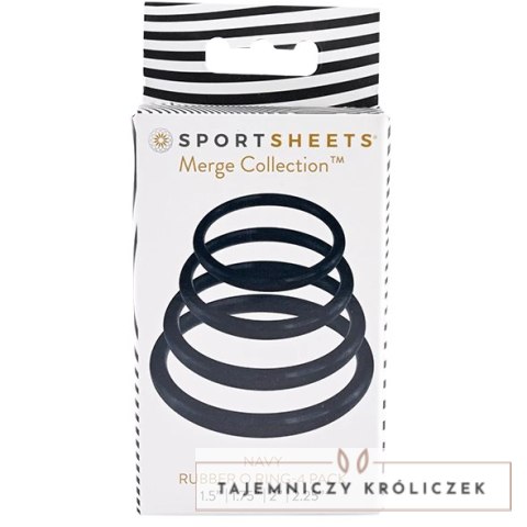 Zestaw pierścieni - Sportsheets Navy O Ring 4 Pack Sportsheets