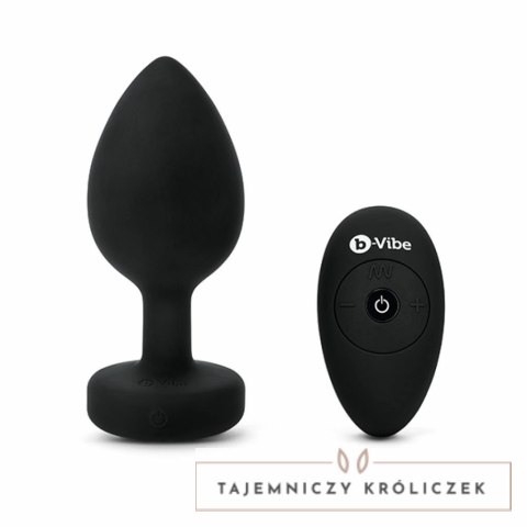 Zdalnie sterowany plug analny - B-Vibe Vibrating Jewel Plug XXL Black B-Vibe