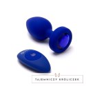 Zdalnie sterowany plug analny - B-Vibe Vibrating Jewel Plug L/XL Navy B-Vibe