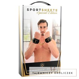 Kajdanki i opaska - Sportsheets Cuffs and Blindfold Set Special Edition Sportsheets