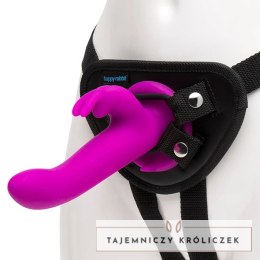 Strap-on z penisem - Happy Rabbit Vibrating Strap-On Harness Set Purple Happy Rabbit