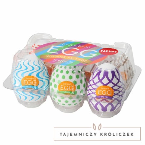 Zestaw sześciu masturbatorów - Tenga Egg Wonder 6 Styles Pack Tenga