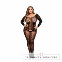 Bodystocking z otwartym krokiem - Baci Longsleeve Crotchless Bodystocking Queen Size Baci