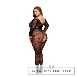 Bodystocking z otwartym krokiem - Baci Longsleeve Crotchless Bodystocking Queen Size Baci