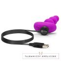 Koraliki analne wibrujące - B-Vibe Triplet Fuchsia B-Vibe