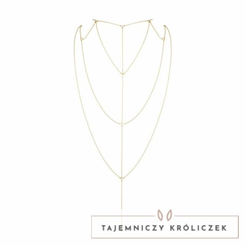 Łańcuszki na plecy i dekolt - Bijoux Indiscrets Magnifique Back & Cleavage Chain Gold Bijoux Indiscrets