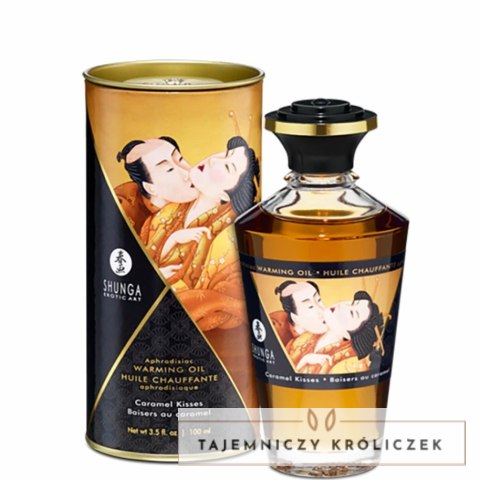 Rozgrzewający olejek do masażu - Shunga Aphrodisiac Warming Oil Caramel Kisses 100 ml Shunga