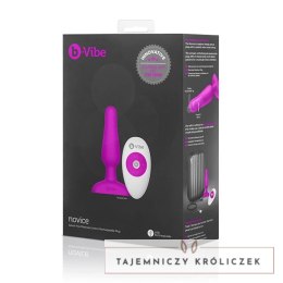 Zdalnie sterowany plug analny - B-Vibe Novice Plug Fuchsia B-Vibe