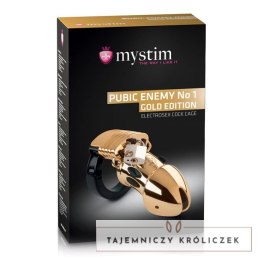 Klatka na penisa - Mystim Pubic Enemy No 1 Cock Cage Gold Edition Mystim